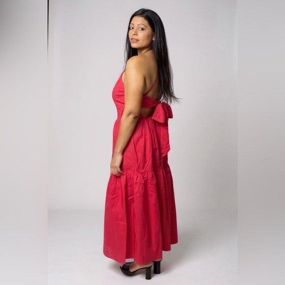 Eloise Poplin Tie Back Midi Dress - Picture 6 of 9